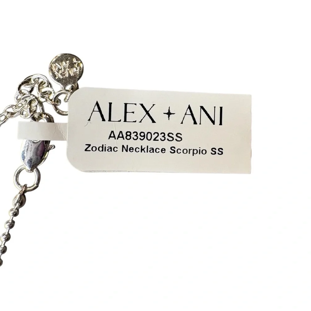 NEW Alex and Ani Scorpio Zodiac double sided charm necklace silver